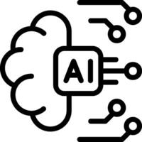 AI Technology Black Icon vector
