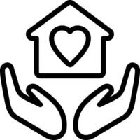 Support for the Homeless Outline Style Icon vector