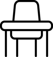 Student Desk Outline Style Icon vector