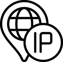 IP Address Black Outline Icon vector