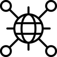 Data Network Black Outline Icon vector