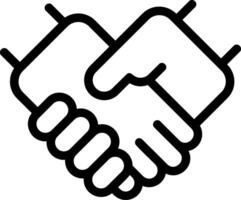 Hands Together Outline Icon vector