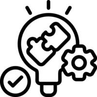 Problem Solving Together Outline Icon vector