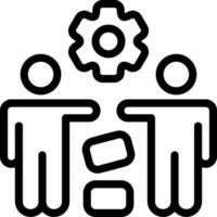 Project Collaboration Outline Icon vector