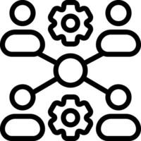 Cross Functional Team Outline Icon vector