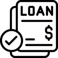 Loan Approval Outline Icon vector