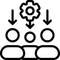 Team Workload Distribution Outline Icon vector