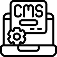 Content Management System Outline Icon vector