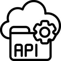 API Integration Outline Icon vector