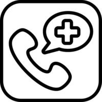 Emergency Call Button Outline Icon vector