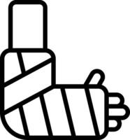Broken Arm Outline Icon vector