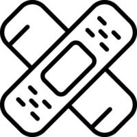 Band Aid Outline Black Icon vector
