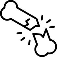 Broken Bone Outline Icon vector