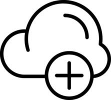 Add Cloud Outline Icon vector
