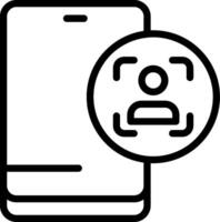 Scan User Outline Icon vector