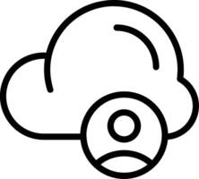 Cloud User Outline Icon vector