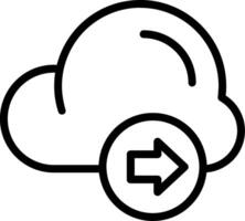 Cloud Redo Outline Icon vector