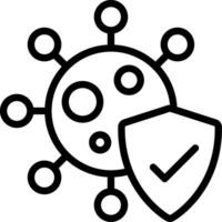 Virus Protection Outline Icon vector