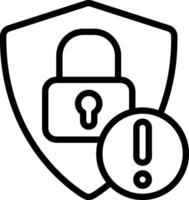 Security Alert Outline Icon vector