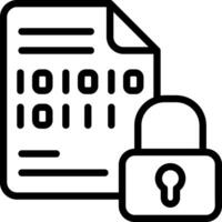 Encrypted Data Outline Icon vector