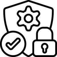 Security Check Outline Icon vector
