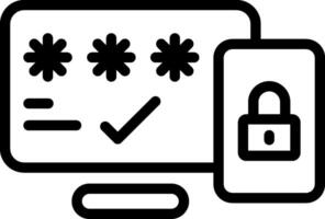 Two Factor Authentication Outline Icon vector