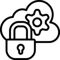 Cloud Security Outline Icon vector