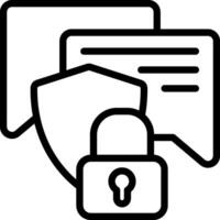 Secure Communication Outline Icon vector