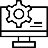 Configure Monitor Outline Icon vector