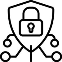 Cyber Security Outline Icon vector