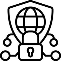 Network Security Outline Icon vector