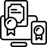 Digital Certificate Outline Icon vector