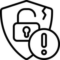 Security Breach Outline Icon vector