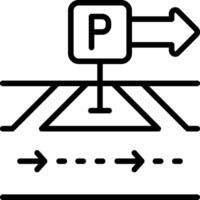 Parking permitted zone Outline Icon vector