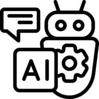 Artificial Intelligence Black Style Icon vector