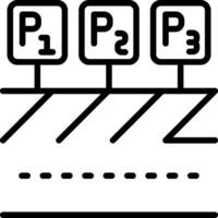 Parking space numbering Outline Icon vector