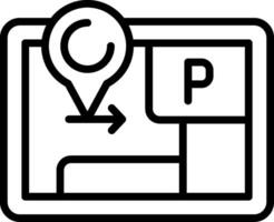 Parking map marker Outline Icon vector