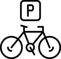 Bicycle parking Outline Icon vector