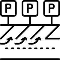 Diagonal parking Outline Icon vector