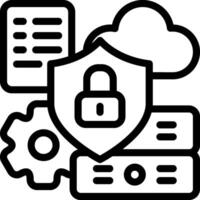 Data Security Outline Icon vector