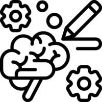Creative Brain Function Outline Icon vector