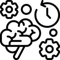 Short-Term Memory Process Outline Icon vector