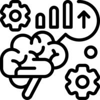 Brain Performance Tracking Outline Icon vector