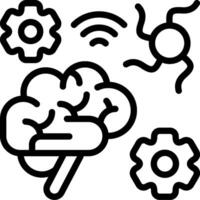 Neural Signal Outline Icon vector