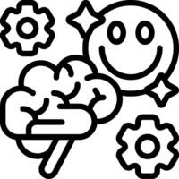 Instant Brain Reaction Outline Icon vector