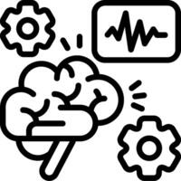Brain Activity Monitoring Outline Icon vector