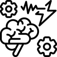 Brainwave Function Outline Icon vector