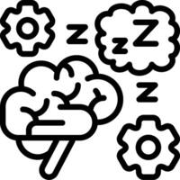 Brain Processing During Sleep Outline Icon vector
