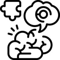 Deep Thinking Outline Icon vector