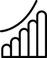 Upward Trend in Graph Outline Icon vector